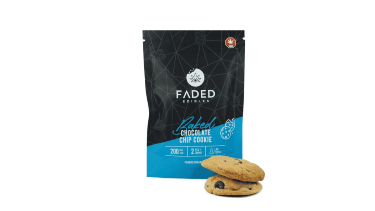 Faded Baked Chocolate Chip Cookies 200mg - THC Edibles at The Green Pot