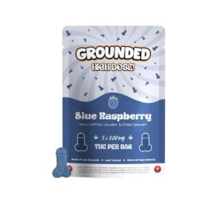 Grounded High Dose Gummies: Blue Raspberry 1000mg - THC Edibles at The Green Pot