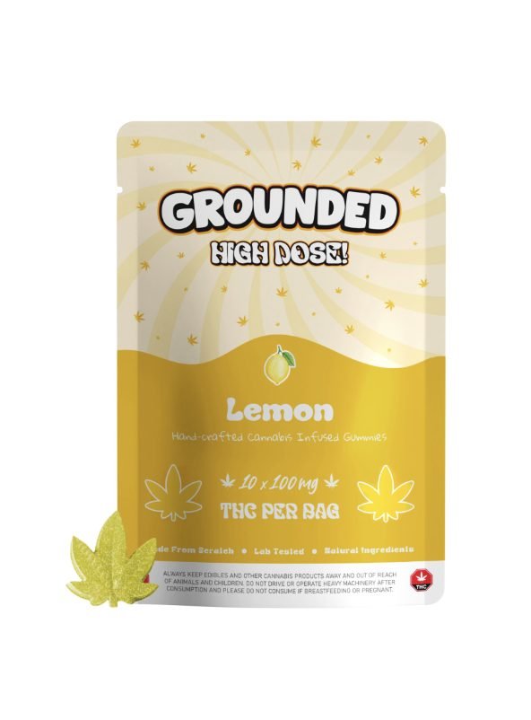 Grounded High Dose Leafs: Lemon 1000mg - THC Edibles at The Green Pot