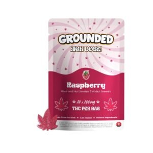 Grounded High Dose Leafs: Raspberry 1000mg - THC Edibles at The Green Pot