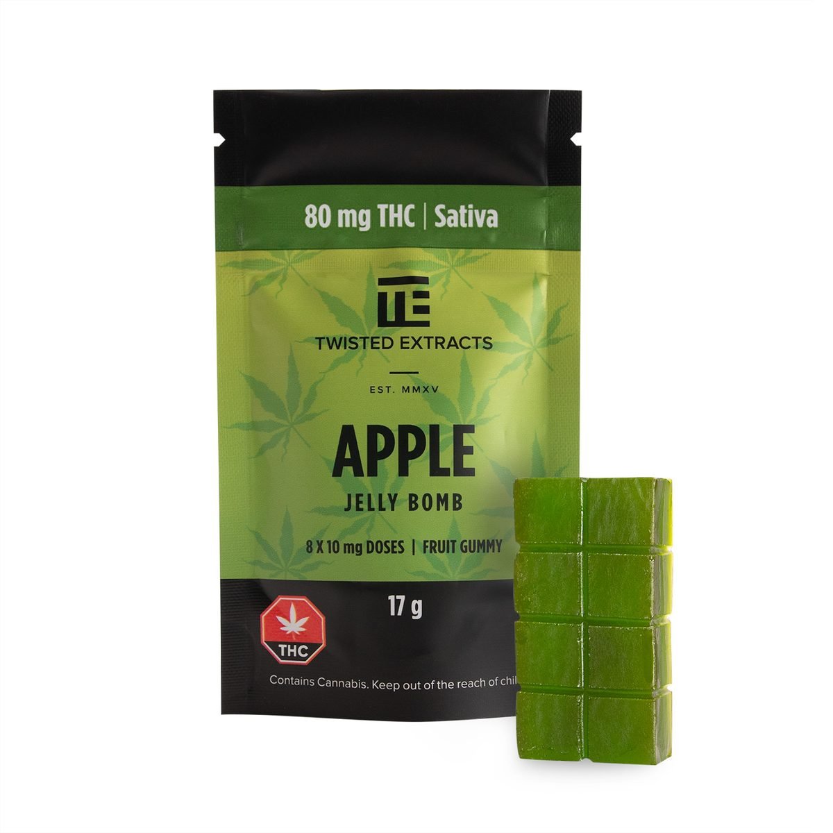 Twisted Extracts Apple Jelly Bomb - THC Edibles at The Green Pot