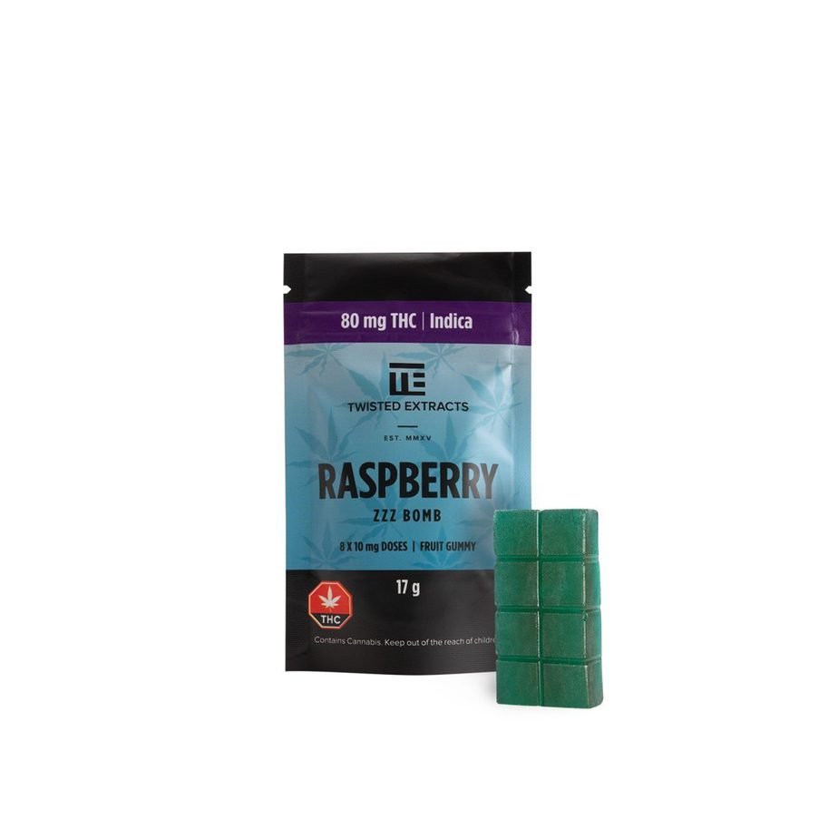 Twisted Extracts Raspberry ZZZ Bomb - THC Edibles at The Green Pot